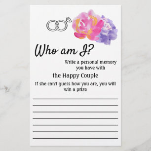 Flyer, who am I? - Violet Flowers Flyer