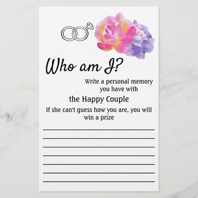 Flyer, who am I? - Violet Flowers Flyer (Front)