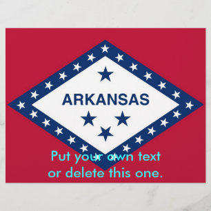 Flyer with Flag of Arkansas, U.S.A.
