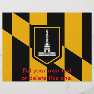 Flyer with Flag of Baltimore, Maryland, USA