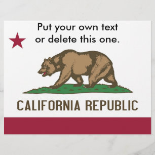 Flyer with Flag of California, U.S.A.