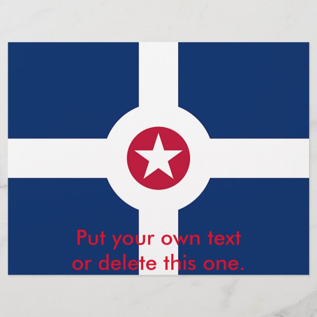Flyer with Flag of Indianapolis City, USA (Front)