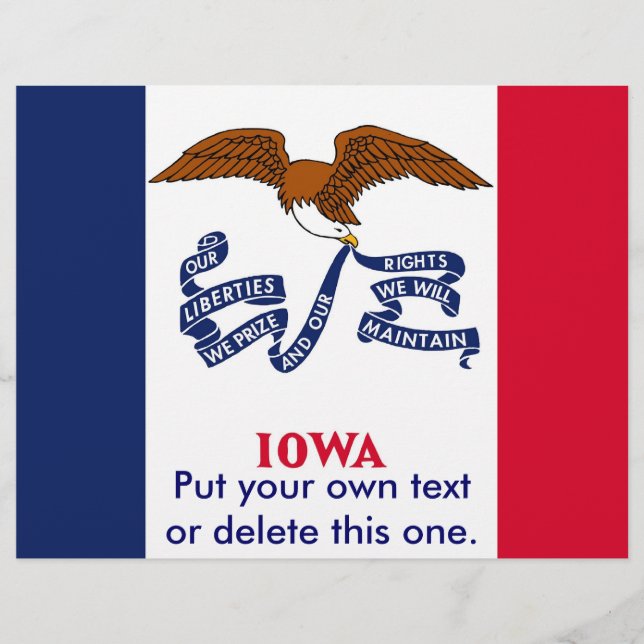 Flyer with Flag of Iowa, U.S.A. (Front)