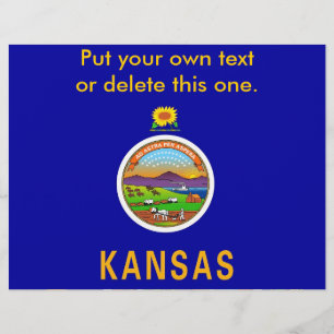 Flyer with Flag of Kansas, U.S.A.