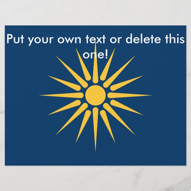 Flyer with Flag of Macedonia, Greece (Front)