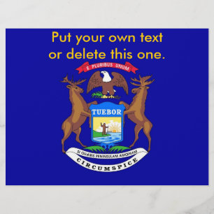 Flyer with Flag of Michigan, U.S.A.