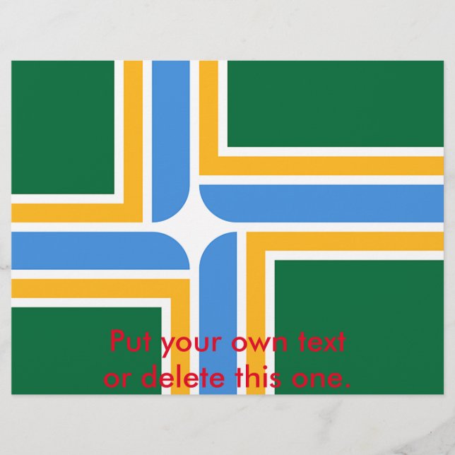 Flyer with Flag of Portland, Oregon, USA (Front)
