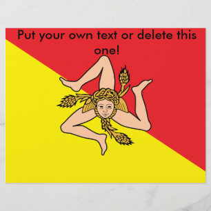 Flyer with Flag of Sicily, Italy