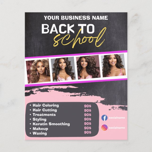 flyers hair stylist Back to School Sale Flyer (Front)