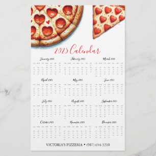 Flyers Pizza Restaurants 2025 Calendar
