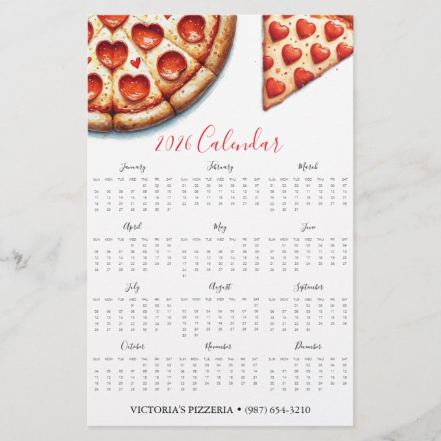 Flyers Pizza Restaurants 2025 Calendar (Front)