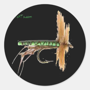 Flyfishing bait, tackle, lure, classic round sticker