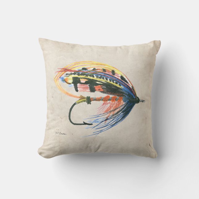 FlyFishing Lure Art Salmon Fly Lure Cushion (Front)