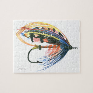 FlyFishing Lure Art Salmon Fly Lure Jigsaw Puzzle