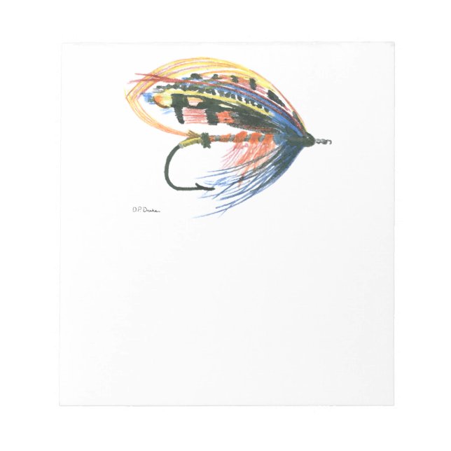 FlyFishing Lure Art Salmon Fly Lure Notepad (Front)