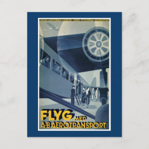 Flyg Med A-B Aerotransport Postcard