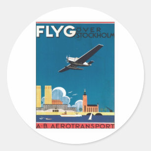 FLYG Stockholm Sweden Classic Round Sticker