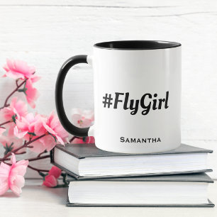 #FlyGirl Typography Custom Name Simple Modern Mug