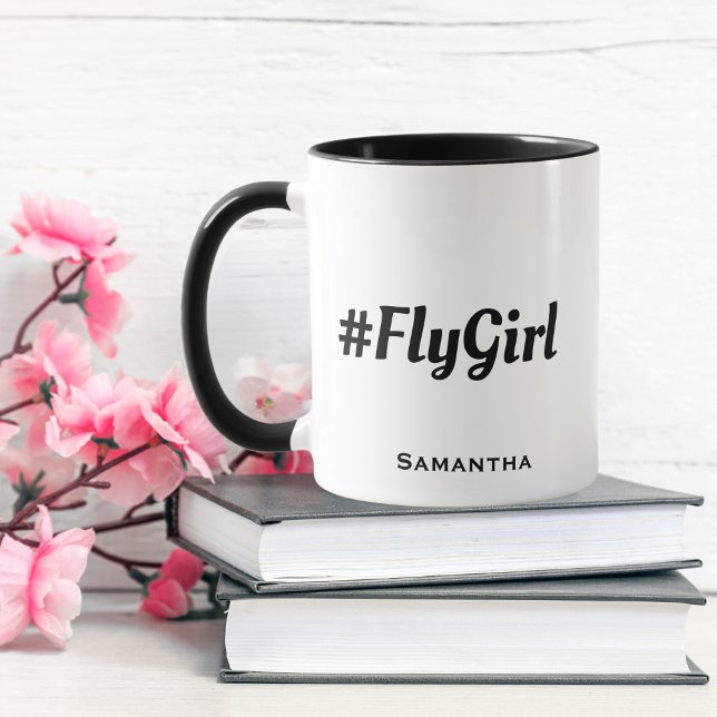 #FlyGirl Typography, Simple,Modern Custom  Mug (Creator Uploaded)