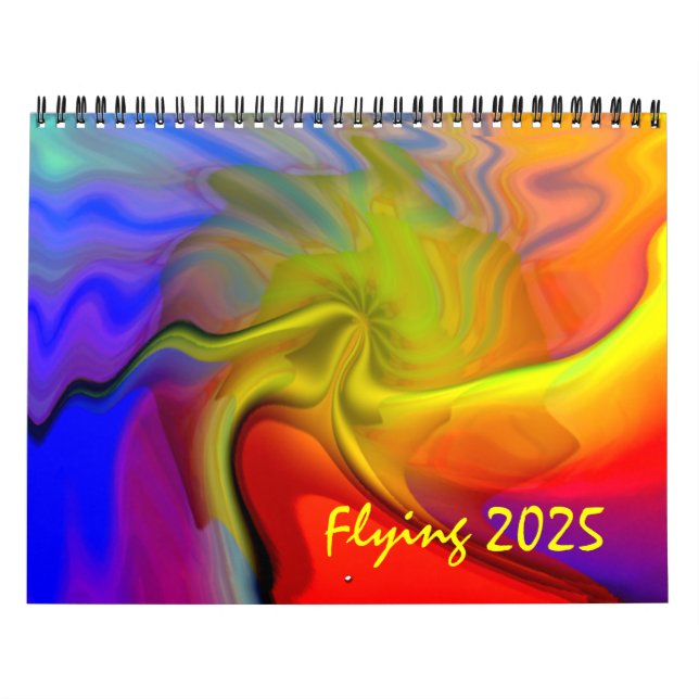Flying 2025 Trippy Abstract Art Calendar (Cover)