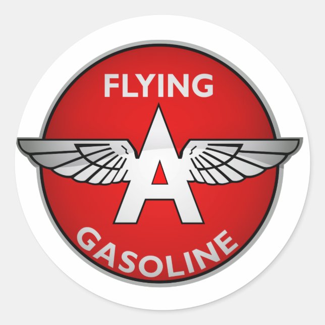Flying A Gasoline crystal version Classic Round Sticker (Front)
