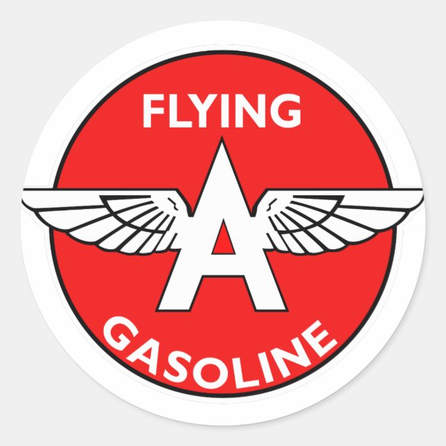 Flying A Gasoline flat version Classic Round Sticker (Front)