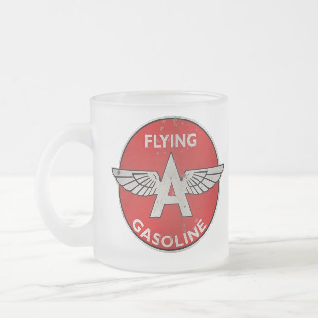 Flying A Gasoline rusted version Frosted Glass Coffee Mug (Left)