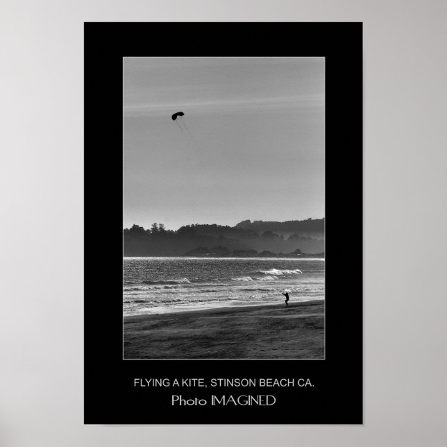FLYING A KITE, STINSON BEACH CA., US POSTER (Front)