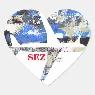 Flying Abstract by Michael Moffa Heart Sticker