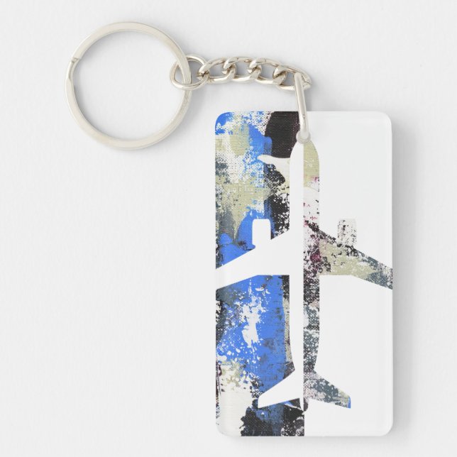 Flying Abstract by Michael Moffa Key Ring (Front)