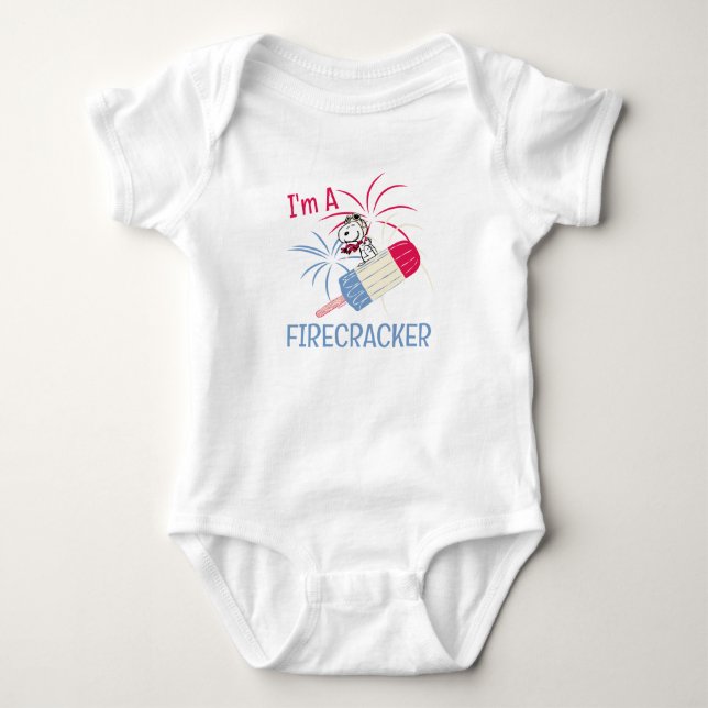 Flying Ace Snoopy on Ice Pop Baby Bodysuit (Front)