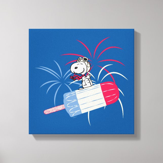 Flying Ace Snoopy on Ice Pop Canvas Print (Front)