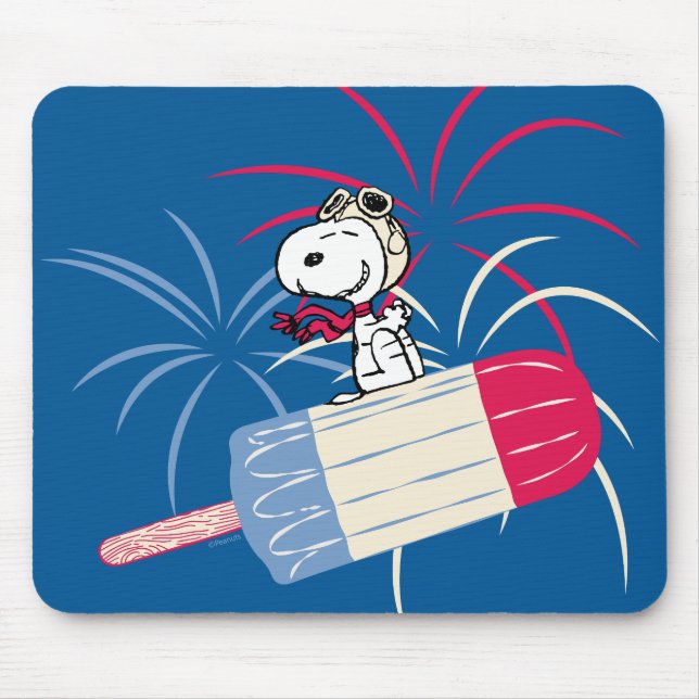 Flying Ace Snoopy on Ice Pop Mouse Mat (Front)
