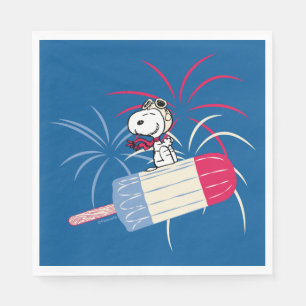 Flying Ace Snoopy on Ice Pop Napkin