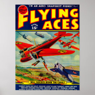 Flying Aces Magazine Cover 4 Poster