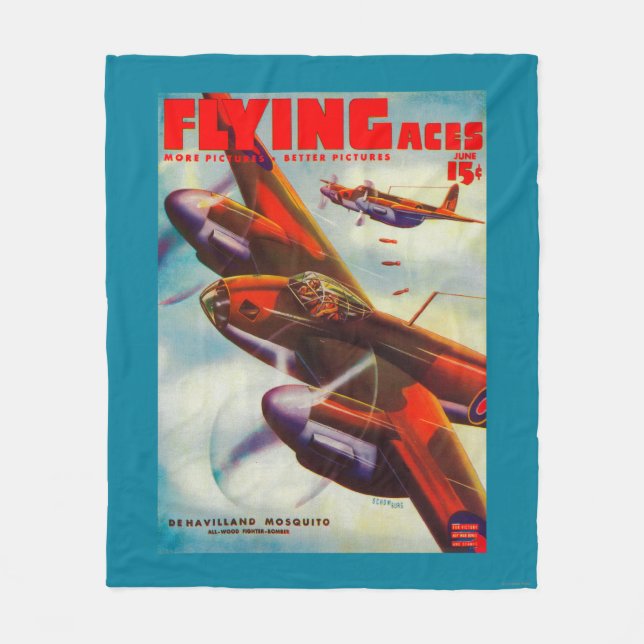 Flying Aces Magazine Cover 5 Fleece Blanket (Front)