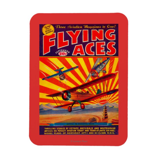 Flying Aces Magazine Cover Magnet (Vertical)