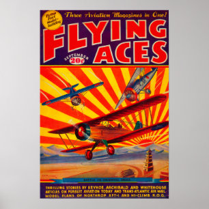 Flying Aces Magazine Cover Poster