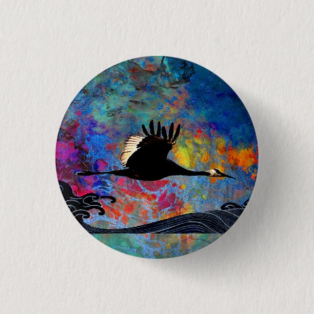 Flying Across Oceans 3 Cm Round Badge (Front)