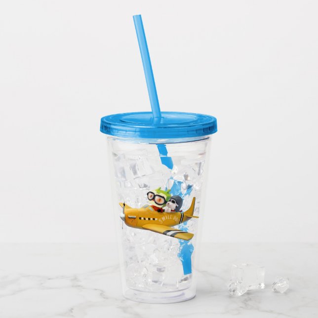 Flying Adventure with Dog Acrylic Tumbler (Front Ice)