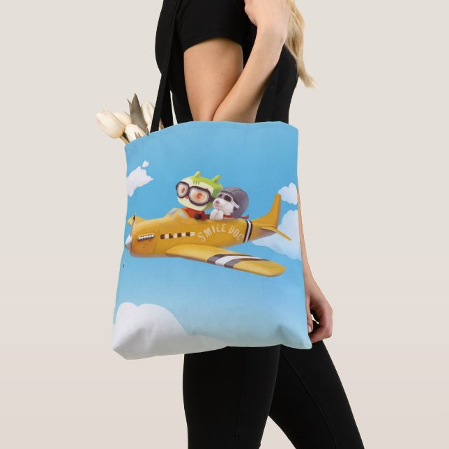 Flying Adventure with Dog Tote Bag (Close Up)