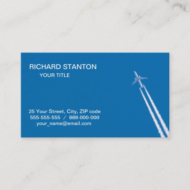 Flying aeroplane business card (Front)