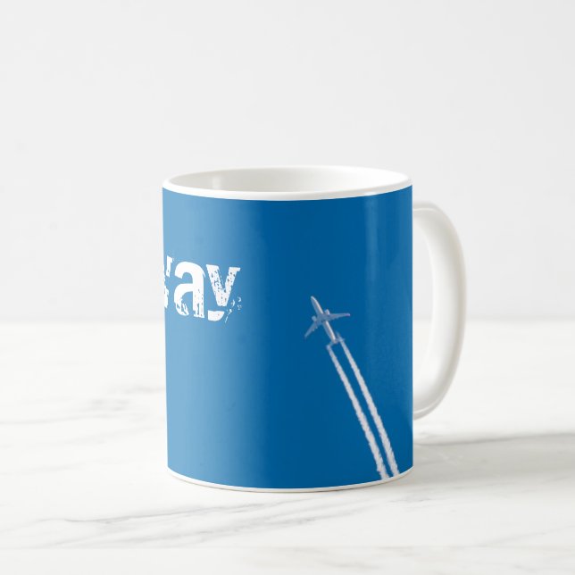 Flying aeroplane coffee mug (Front Right)
