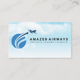 Flying Aeroplane Logo   Sky Business Card