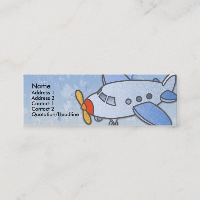 Flying Aeroplane Skinny Profile Cards (Front)