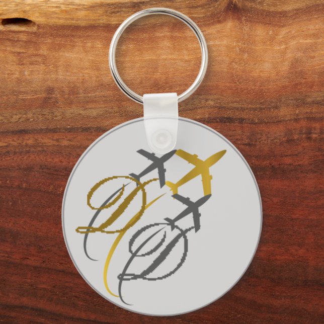 "Flying Aeroplanes Keychain" Key Ring (Front)
