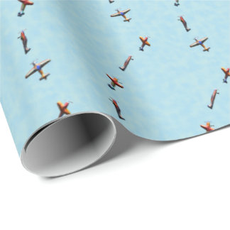 flying aeroplanes wrapping paper