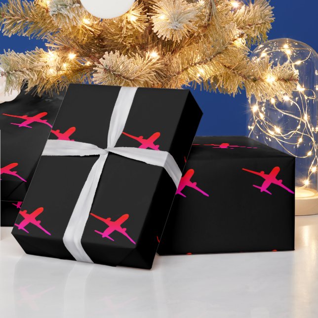 Flying Aircraft Aeroplane Aviation Aviator Wrapping Paper (Holidays)