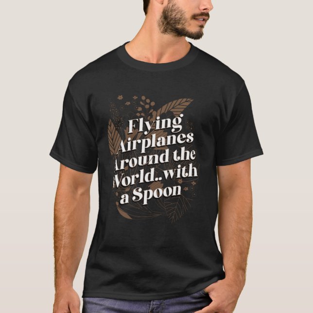 Flying Airplanes with Spoon Mom Lifestyle Mother H T-Shirt (Front)