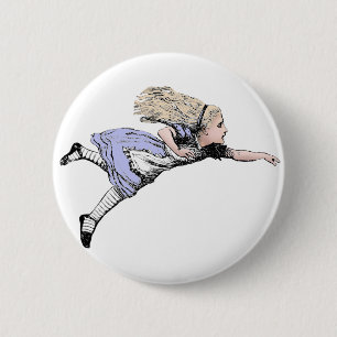 Flying Alice in Wonderland Looking Glass 6 Cm Round Badge